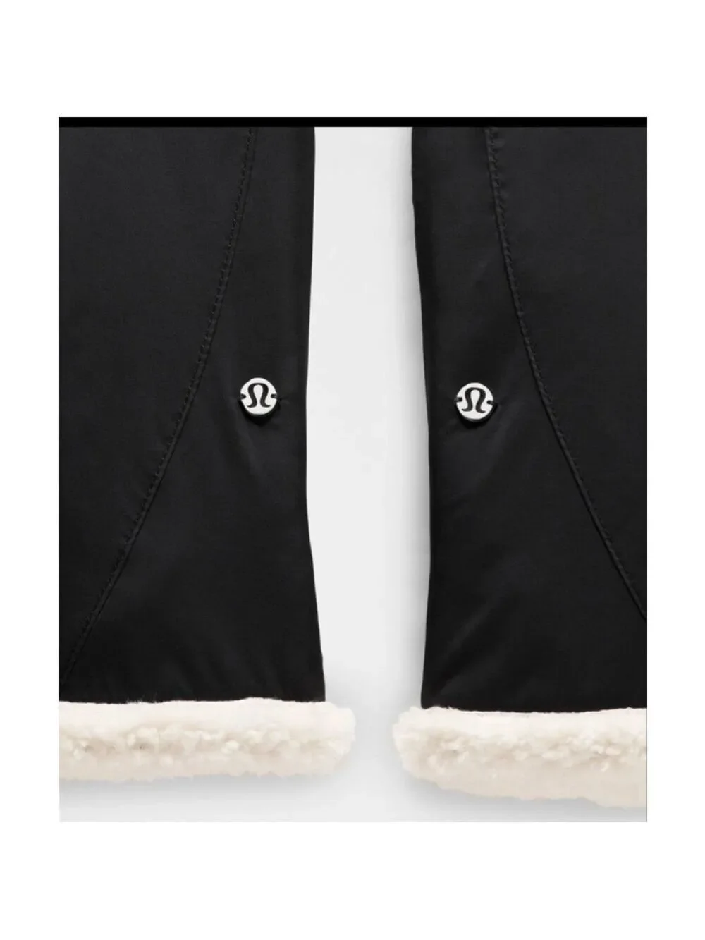 Women's Lululemon Boucle Fleece Lined Mittens Black/Light Ivory, Sz XL